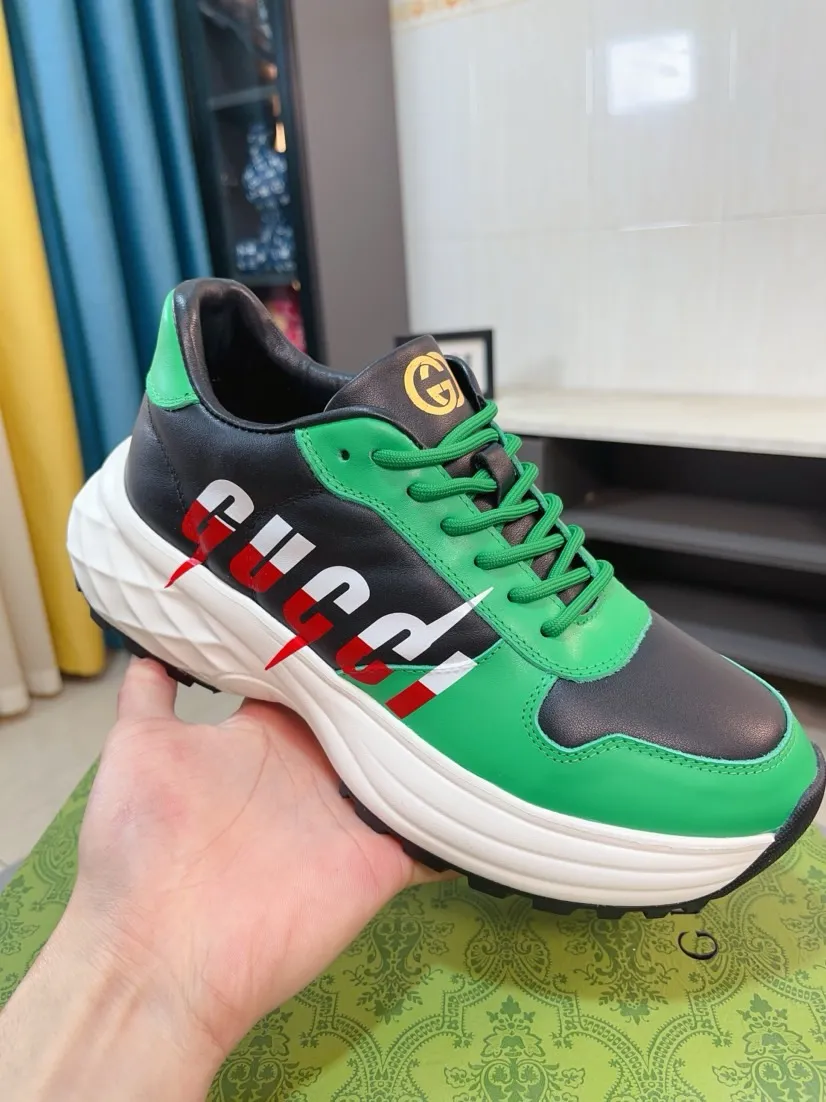 Men's shoes 💰520🌹🌹【GUCCI】pop-up casual sneakers with daddy outsole, breathable and comfortable, easy to walk, a versatile style for trendy men, upper with cowhide edge and outsole with 3D upper printing➕genuine leather lining➕Gucci's popular original outsole, sports and running style, super comfortable. Code number 38-44